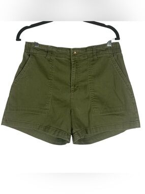 Sanctuary Olive Twill Utility Shorts M High Rise Safari Chic